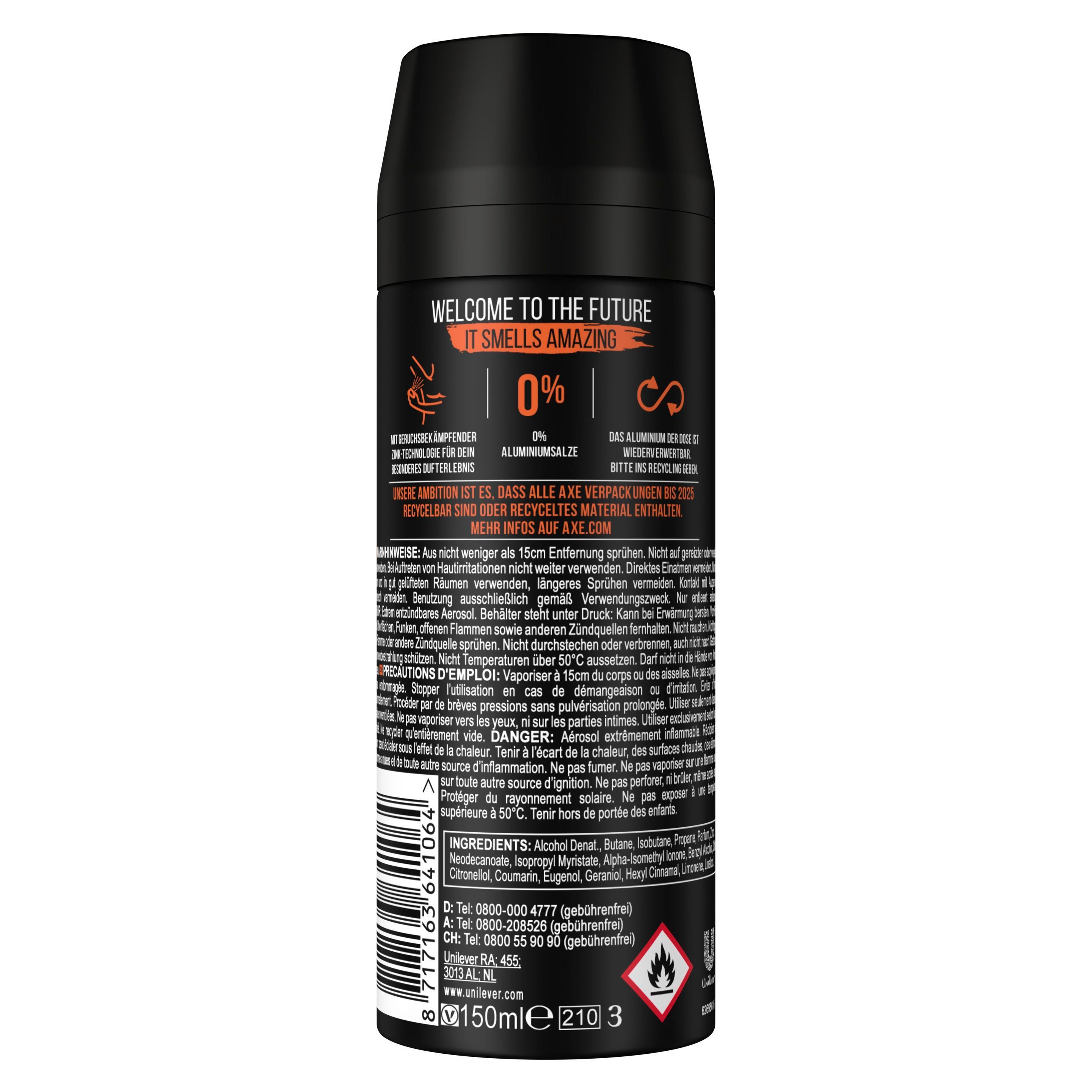 Axe Bodyspray Moschus ohne Aluminiumsalze 150 ml