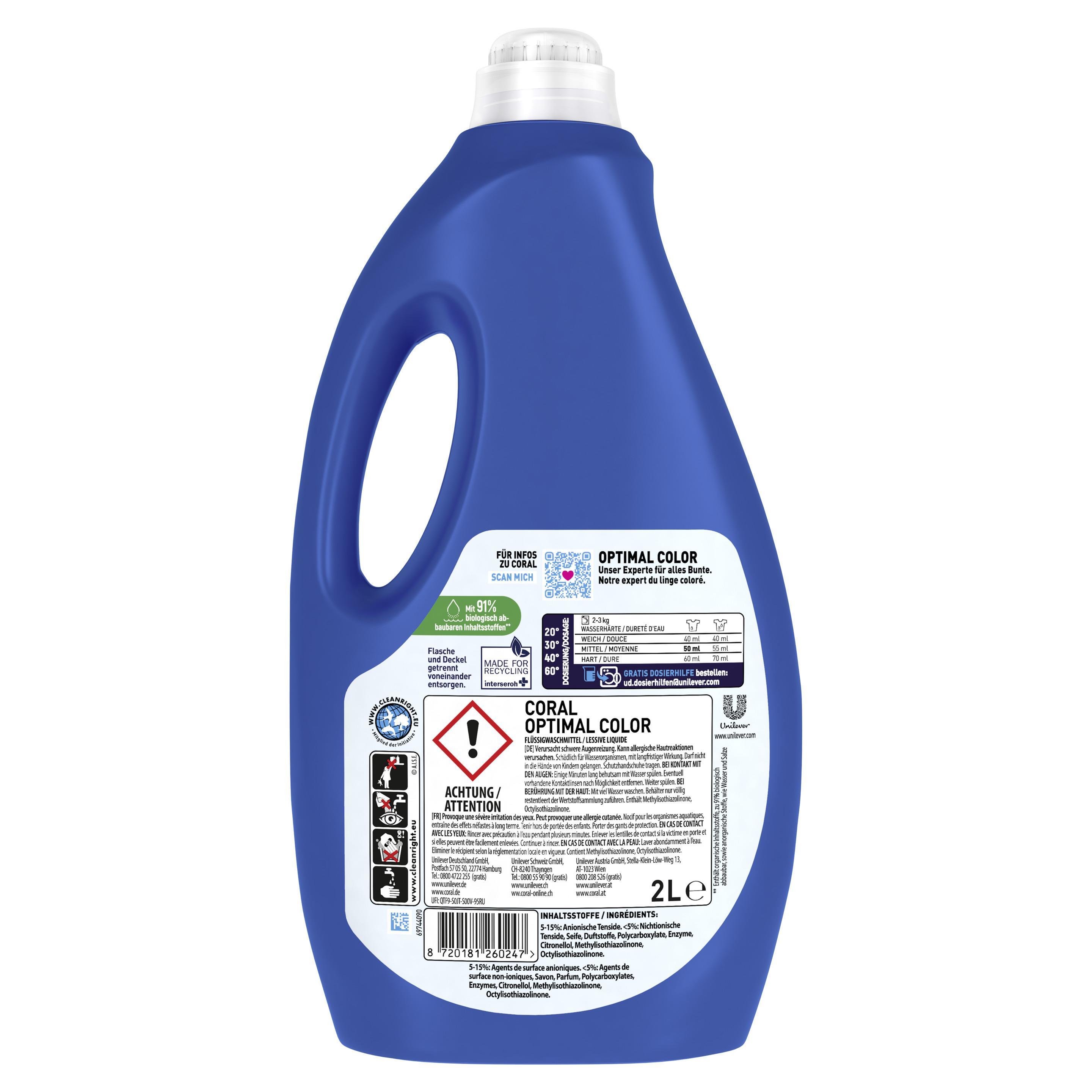 Coral Flüssigwaschmittel Optimal Color 40WL 2,0L