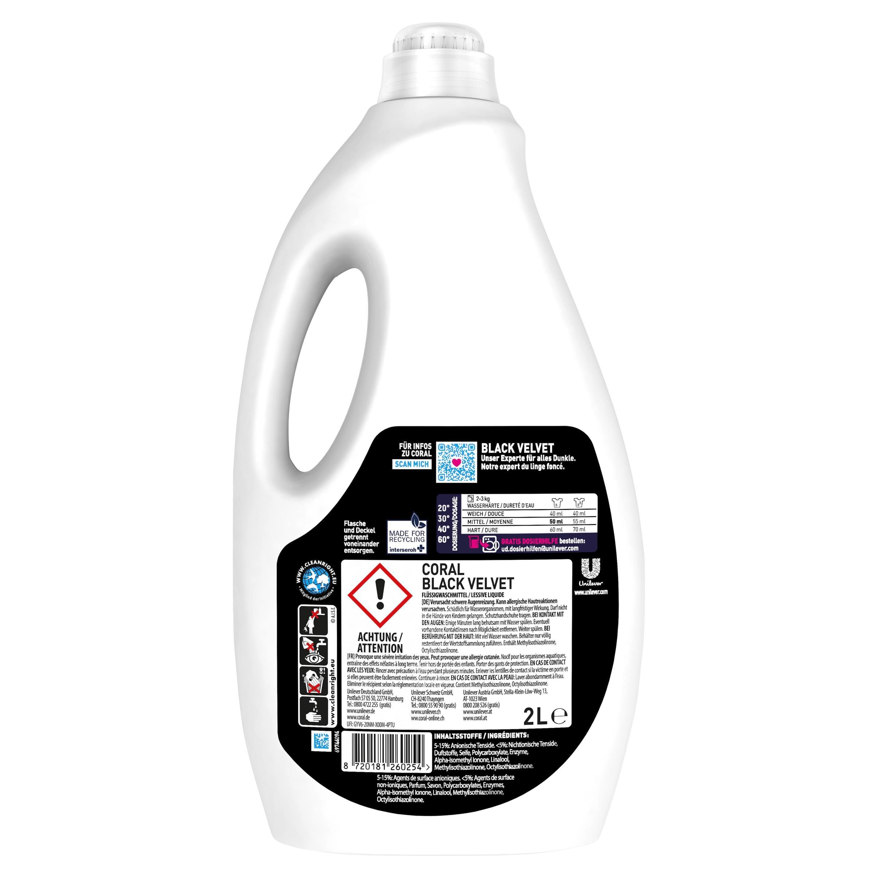 Coral Flüssigwaschmittel Black Velvet 40WL 2,0L