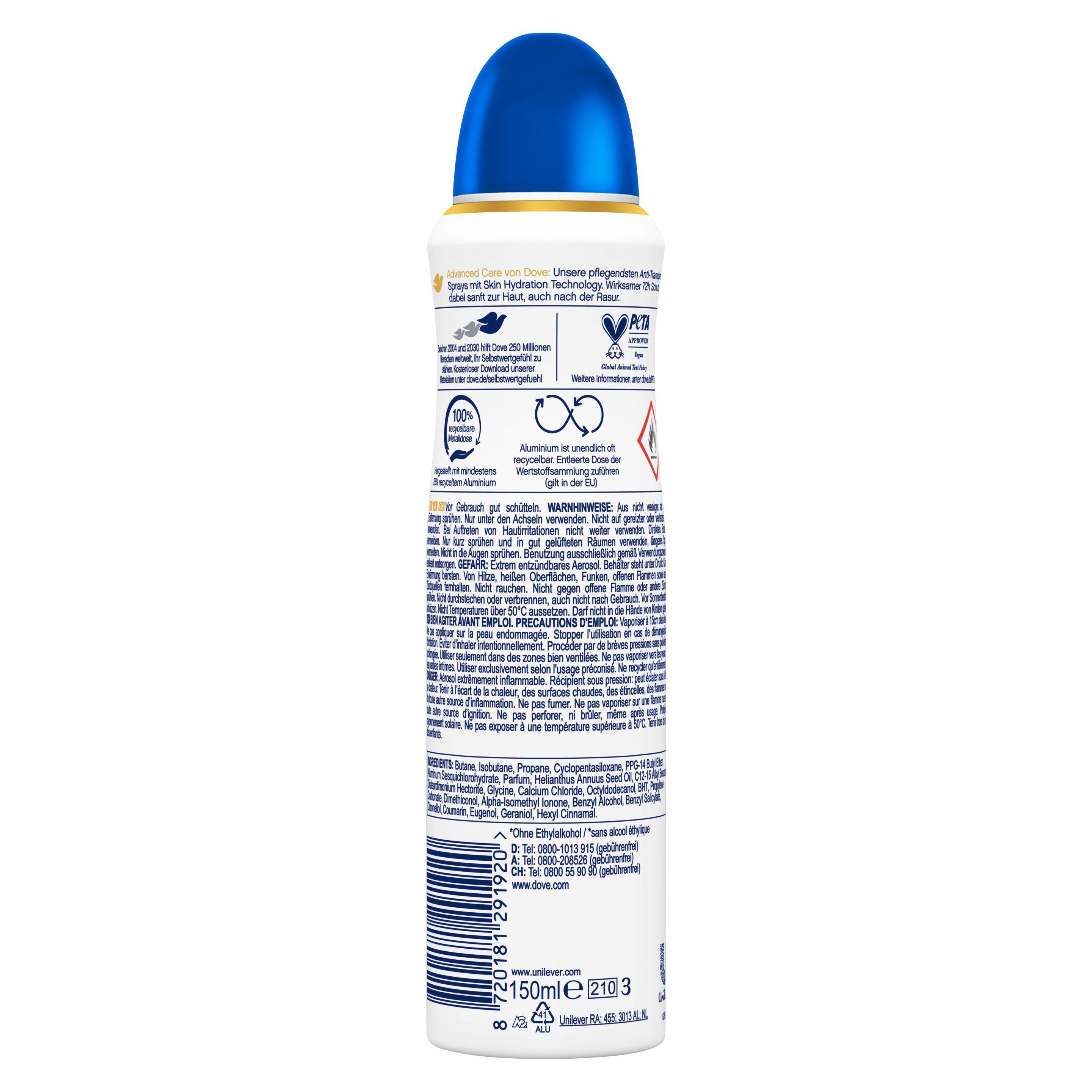 Dove Deo-Spray Antitranspirant Advanced Care Original 150 ml