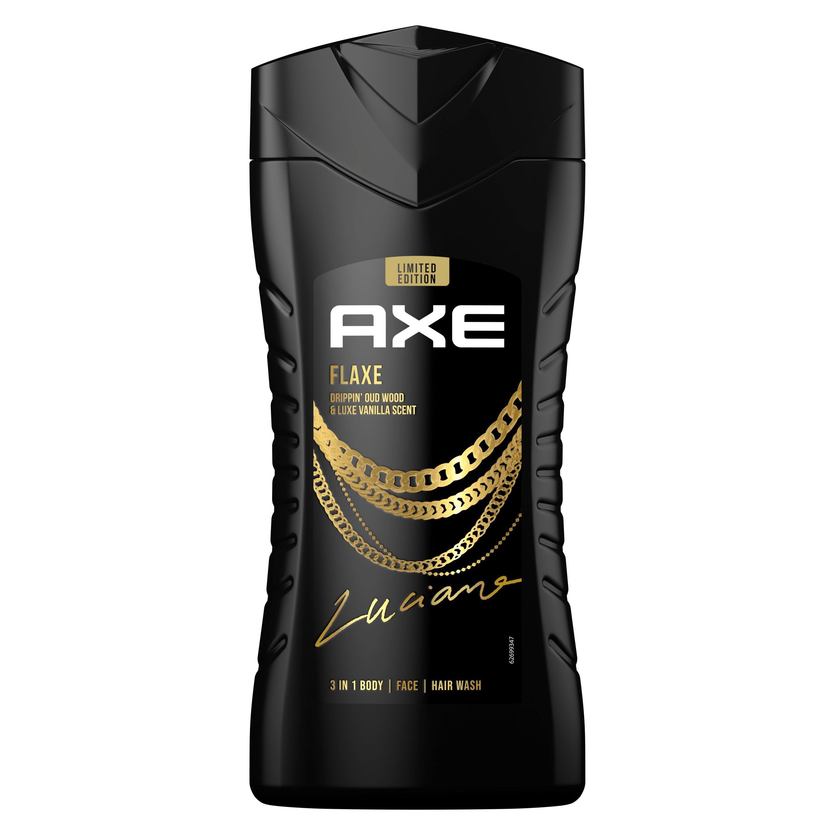 Axe 3-in-1 Duschgel & Shampoo Flaxe Limited Edition für Körper, Gesicht und Haar verleiht einen spektakulären Duft unter der Dusche 250 ml