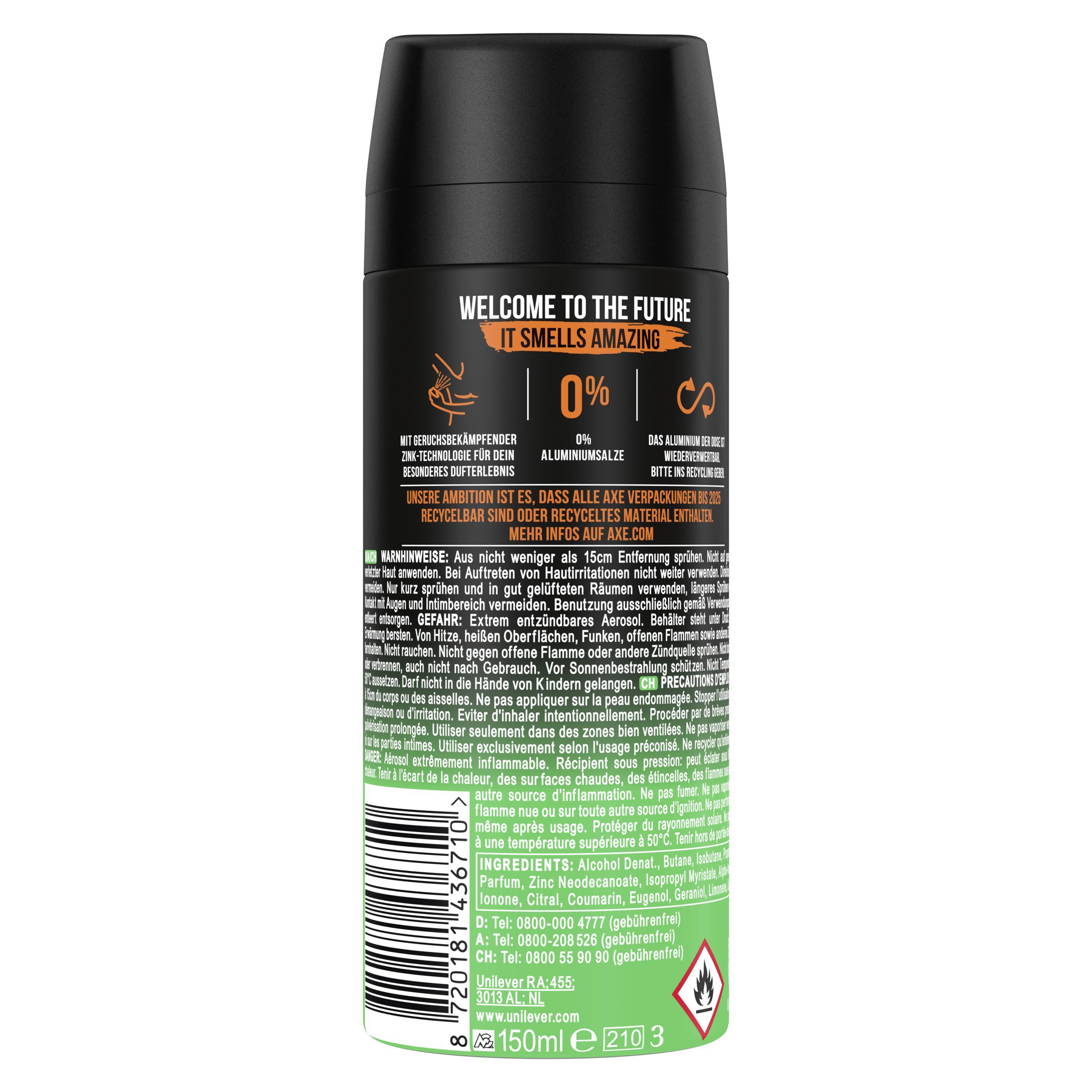 Axe Bodyspray Jungle Fresh ohne Aluminiumsalze 150 ml