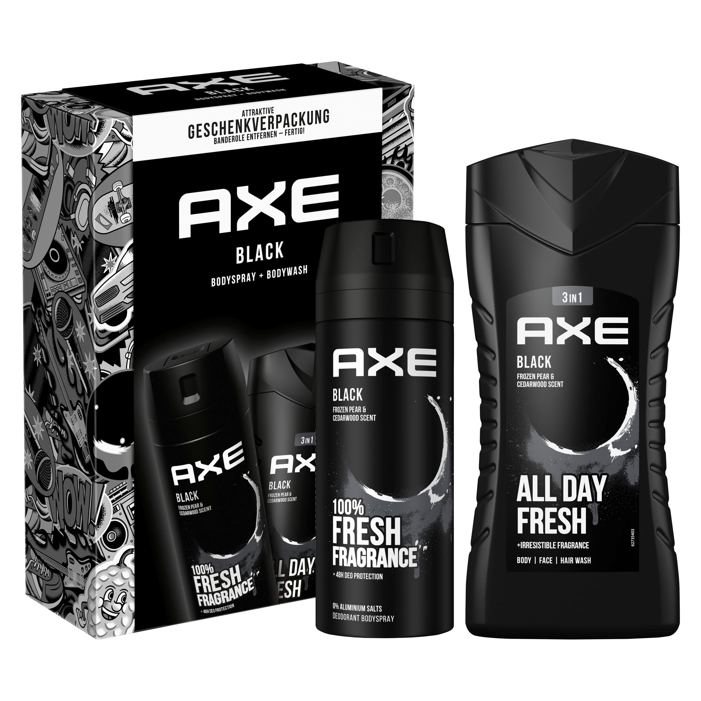 AXE  Geschenkset "Black" Pflegeset mit Deodorant und Duschgel (150 ml + 250 ml)
