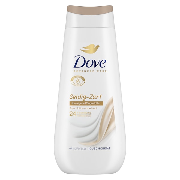 Dove Advanced Care Duschcreme Seidig-Zart mit 24h Renewing MicroMoisture für lotion-zarte Haut 225 ml