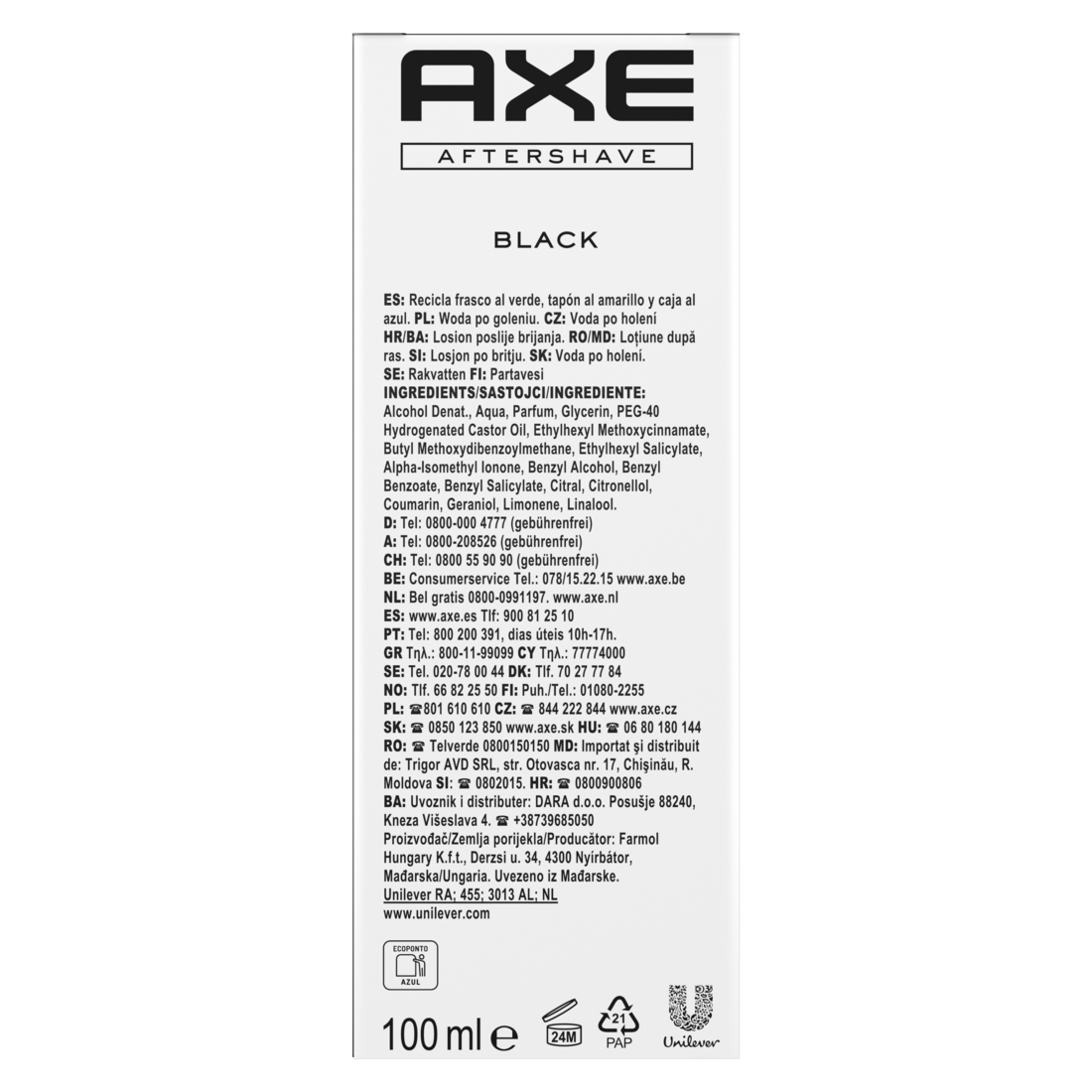 Aftershave Black für gepflegte Haut mit würzig-maskulinem Duft nach Zedernholz und gefrorener Birne 100 ml