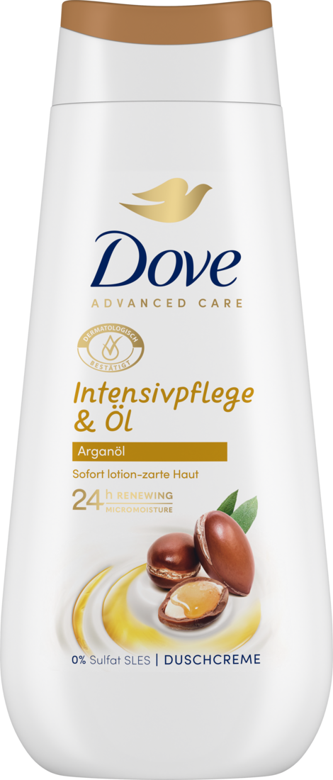 Dove Advanced Care Duschcreme Intensivpflege & Öl mit 24h Renewing MicroMoisture für sofort lotion-zarte Haut 225 ml