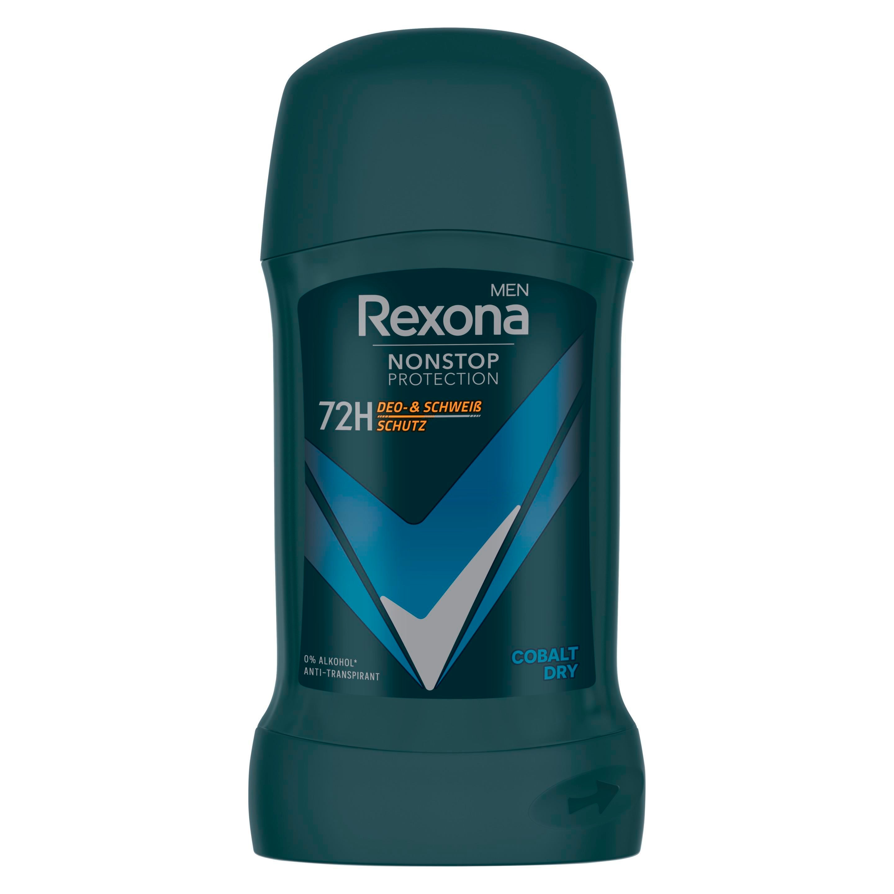 Rexona Men Nonstop Protection Deo Stick Cobalt Dry Anti Transpirant mit 72 Stunden Schutz vor Schweiß und Körpergeruch 50 ml