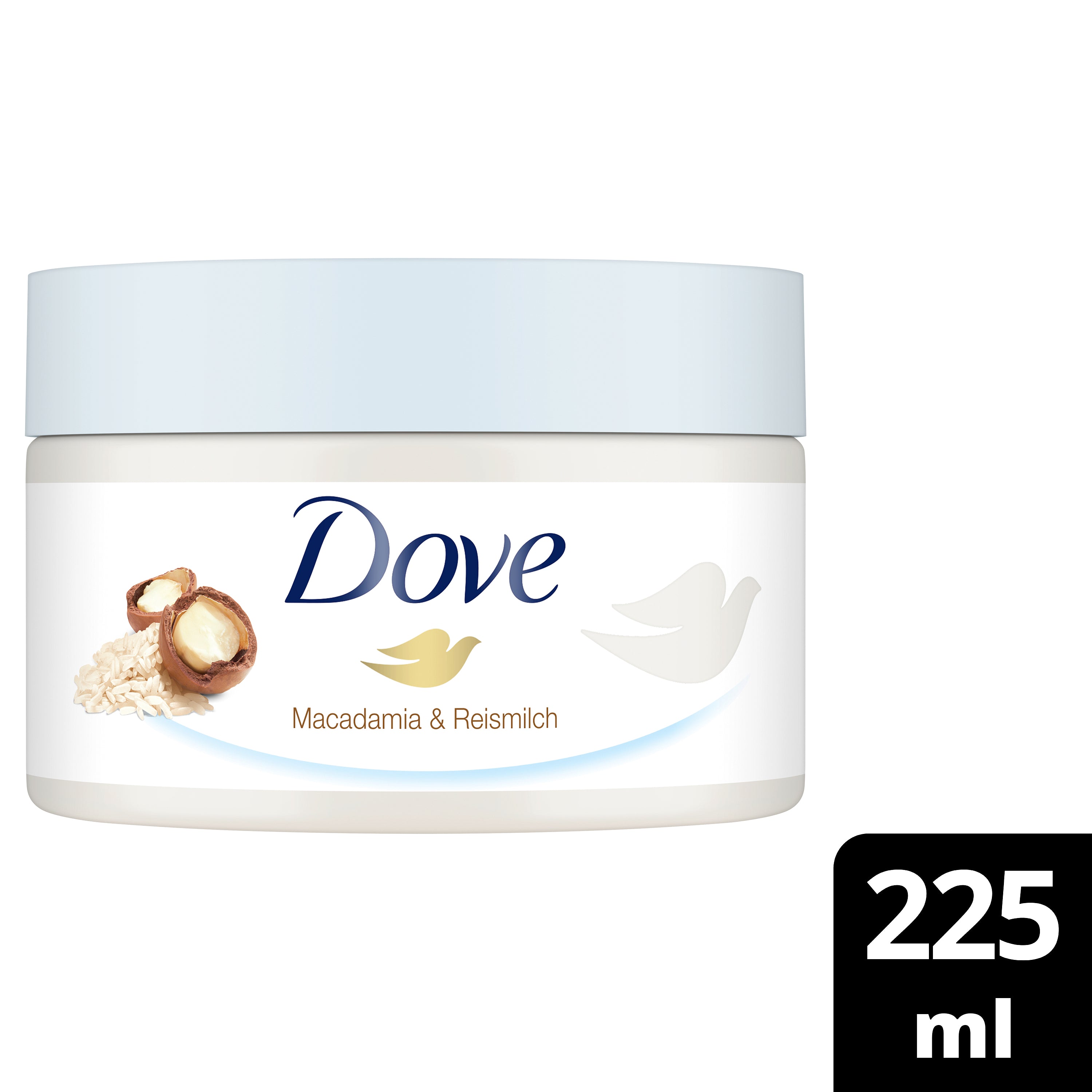 Dove Dusch-Peeling Macadamia & Reismilch 225 ml