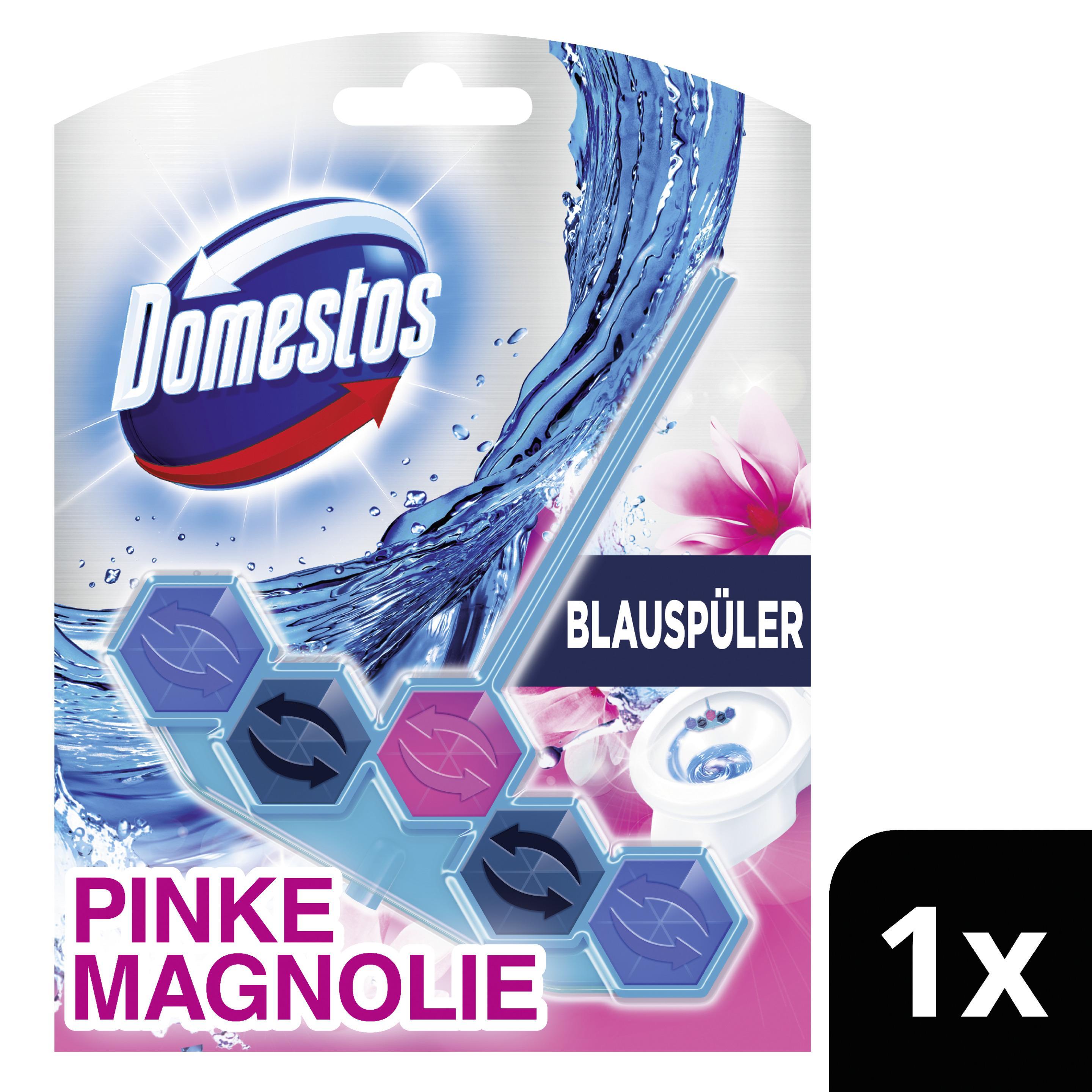 Domestos WC Stein Power5+ Aktiv Blauspüler Pinke Magnolie 53 g