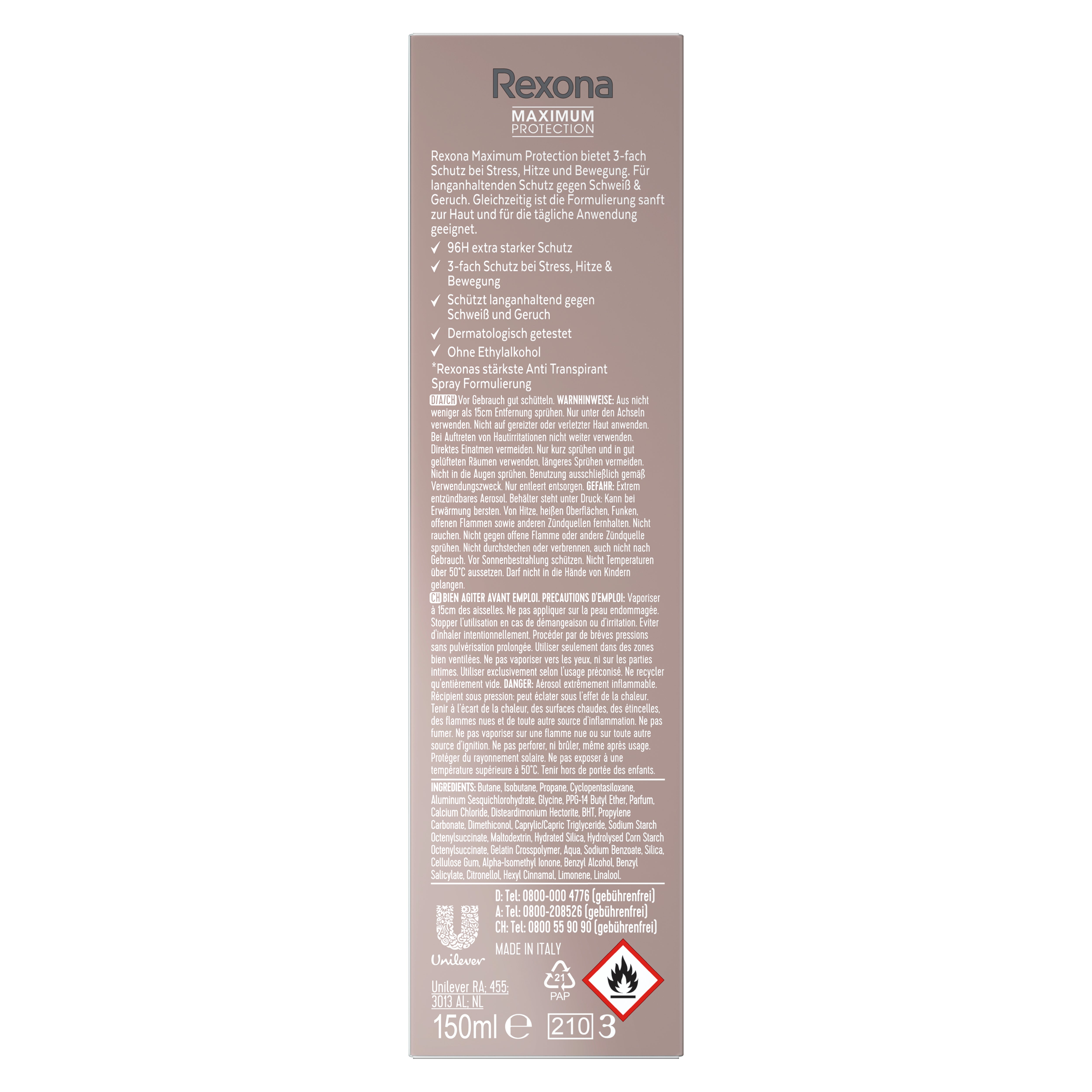 Rexona Maximum Protection Deospray Anti-Transpirant Clean Fresh 150 ml