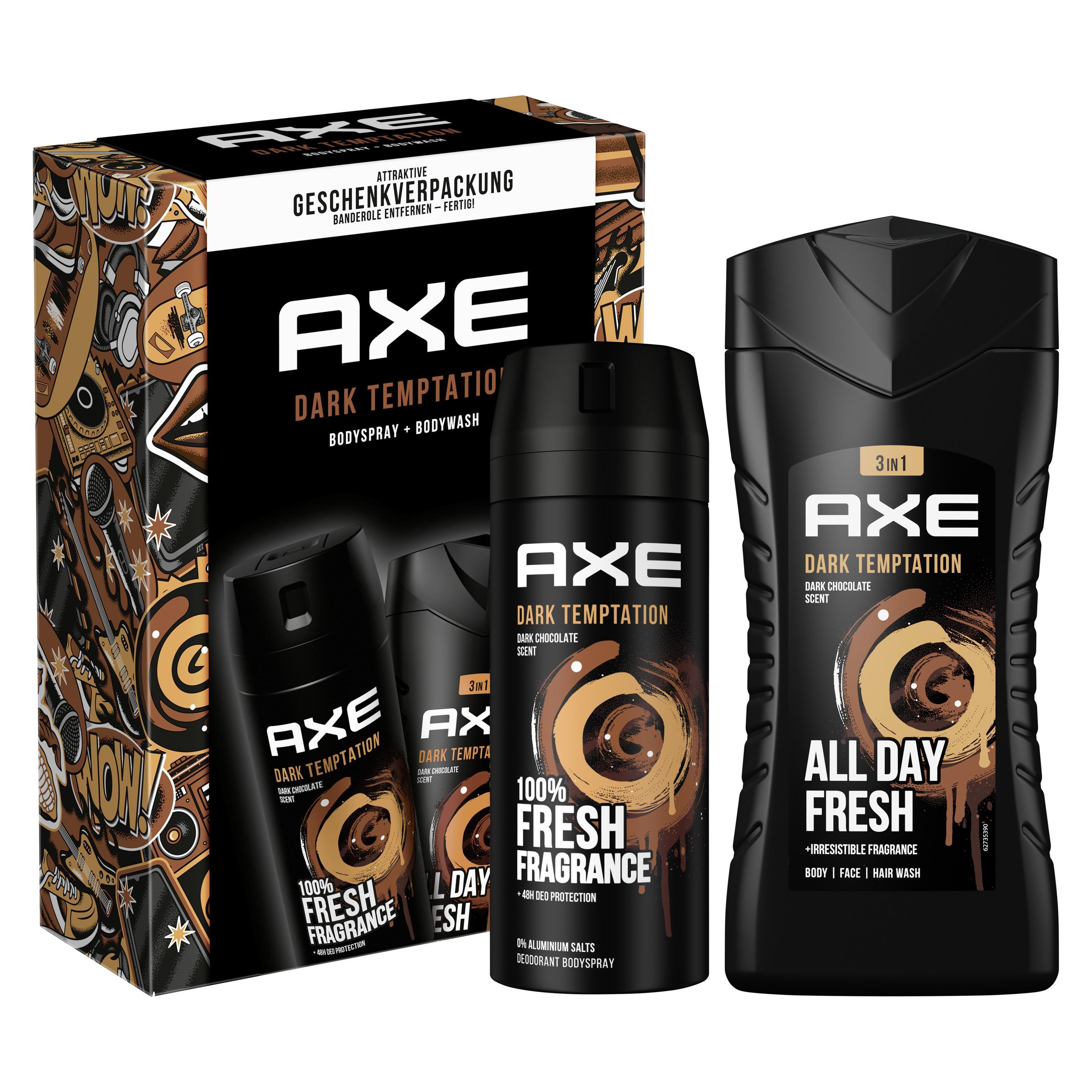 AXE  Geschenkset "Dark Temptation" Pflegeset mit Deodorant und Duschgel (150 ml + 250 ml)