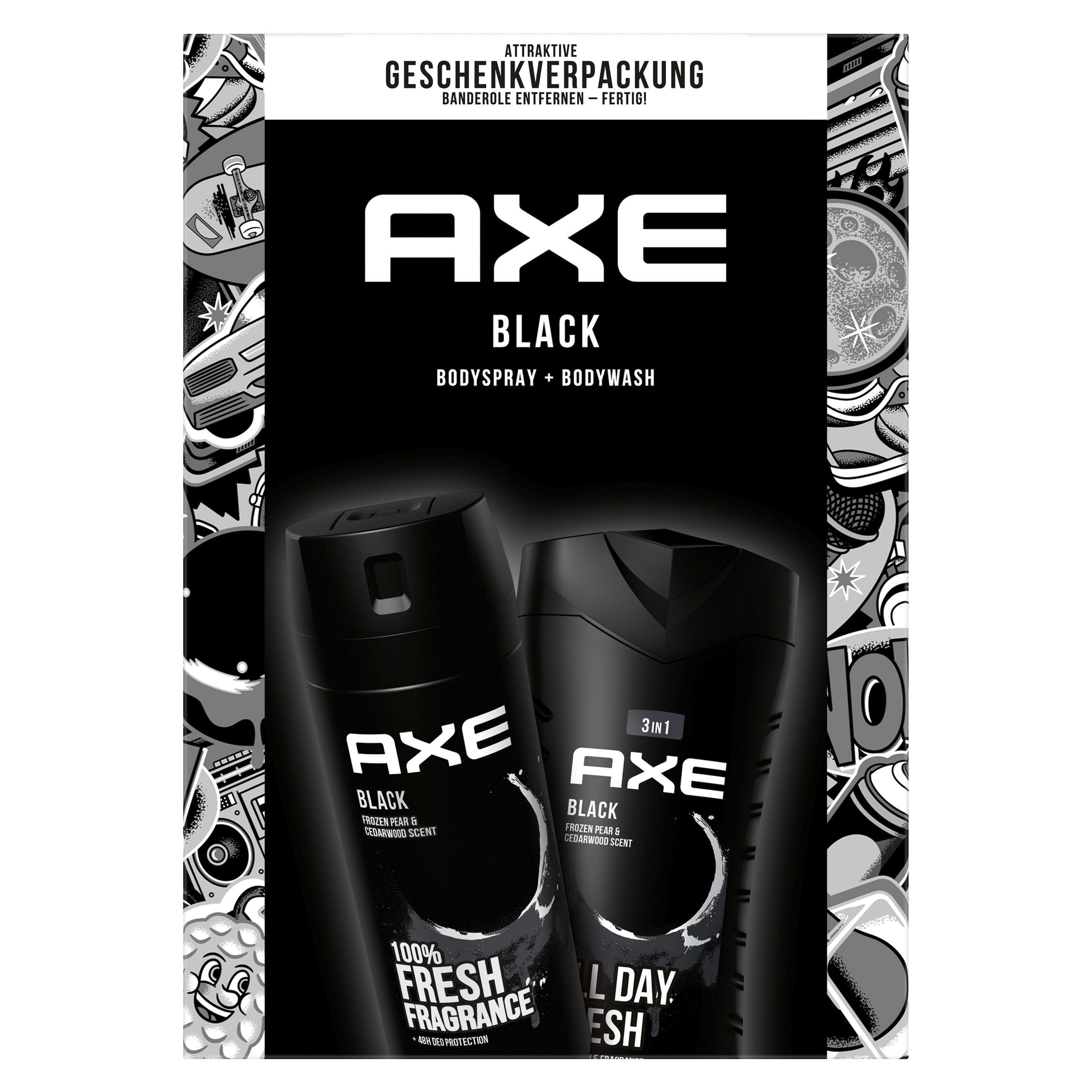 AXE  Geschenkset "Black" Pflegeset mit Deodorant und Duschgel (150 ml + 250 ml)