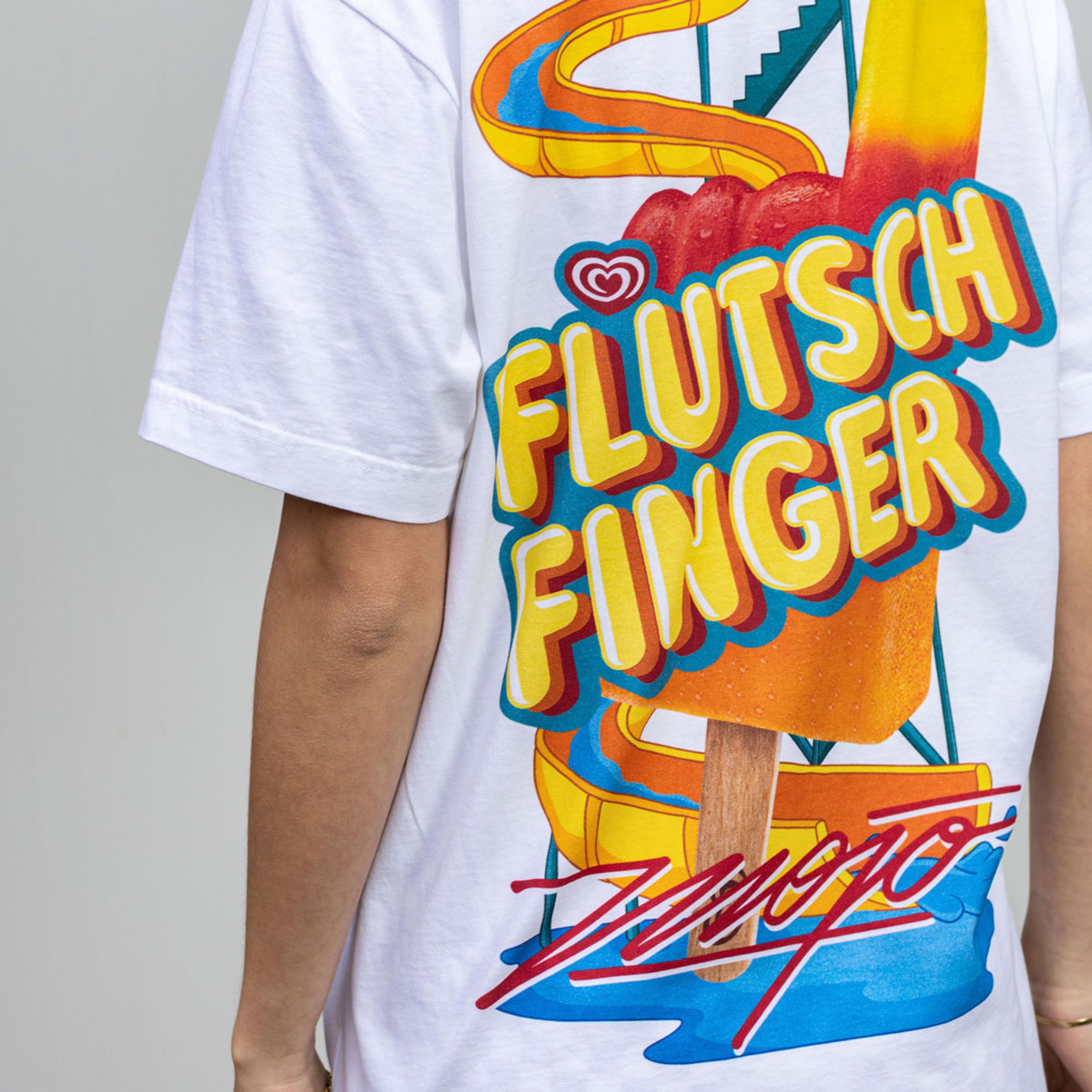 Langnese x Mojo T-Shirt Oversize Shirt Flutschfinger, Gr. XS