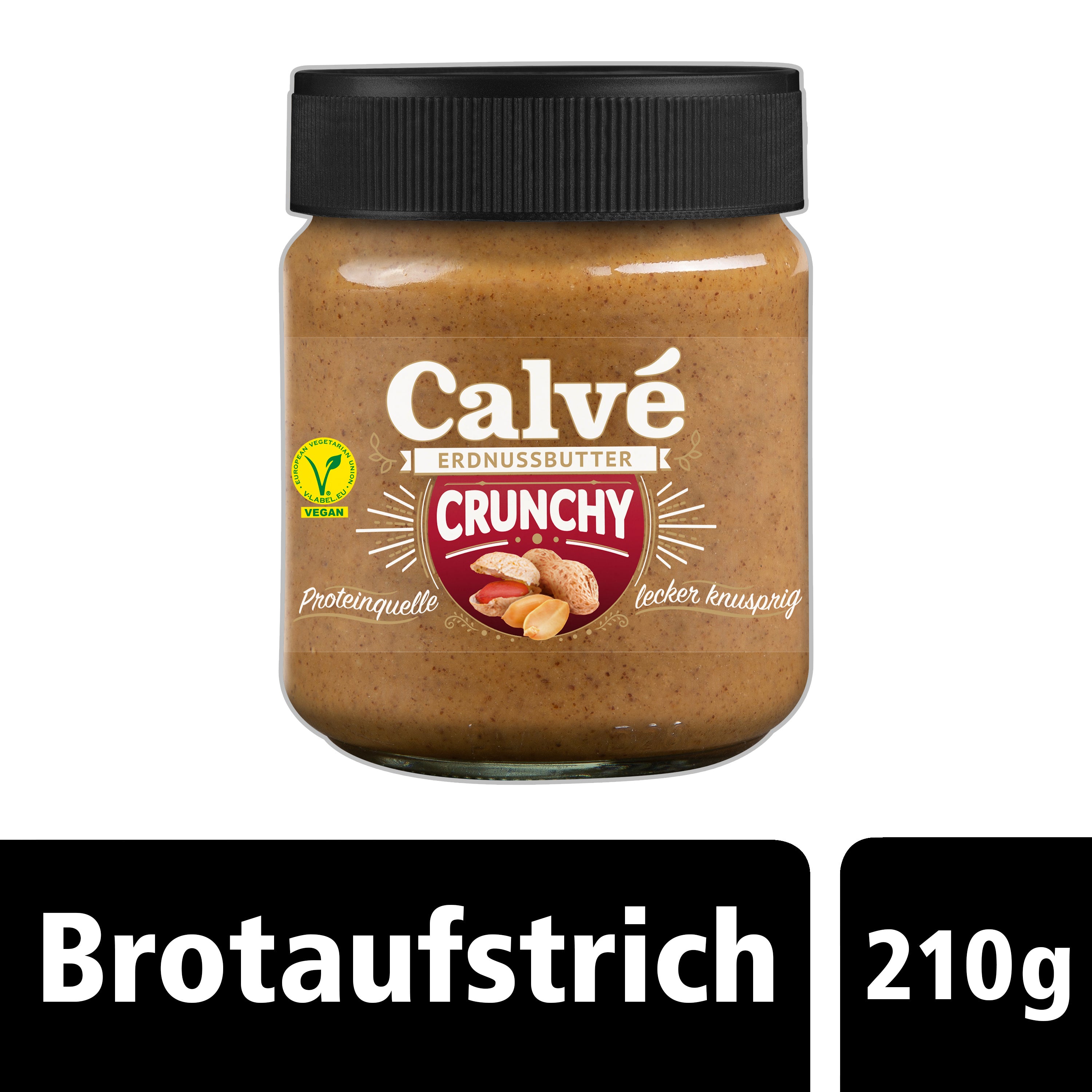 Calve Dressings Brotaufstrich/ Erdnussbutter Für Erdnuss Butter Junkies Crunchy Erdnussbutter ohne Zuckerzusatz 210g 4