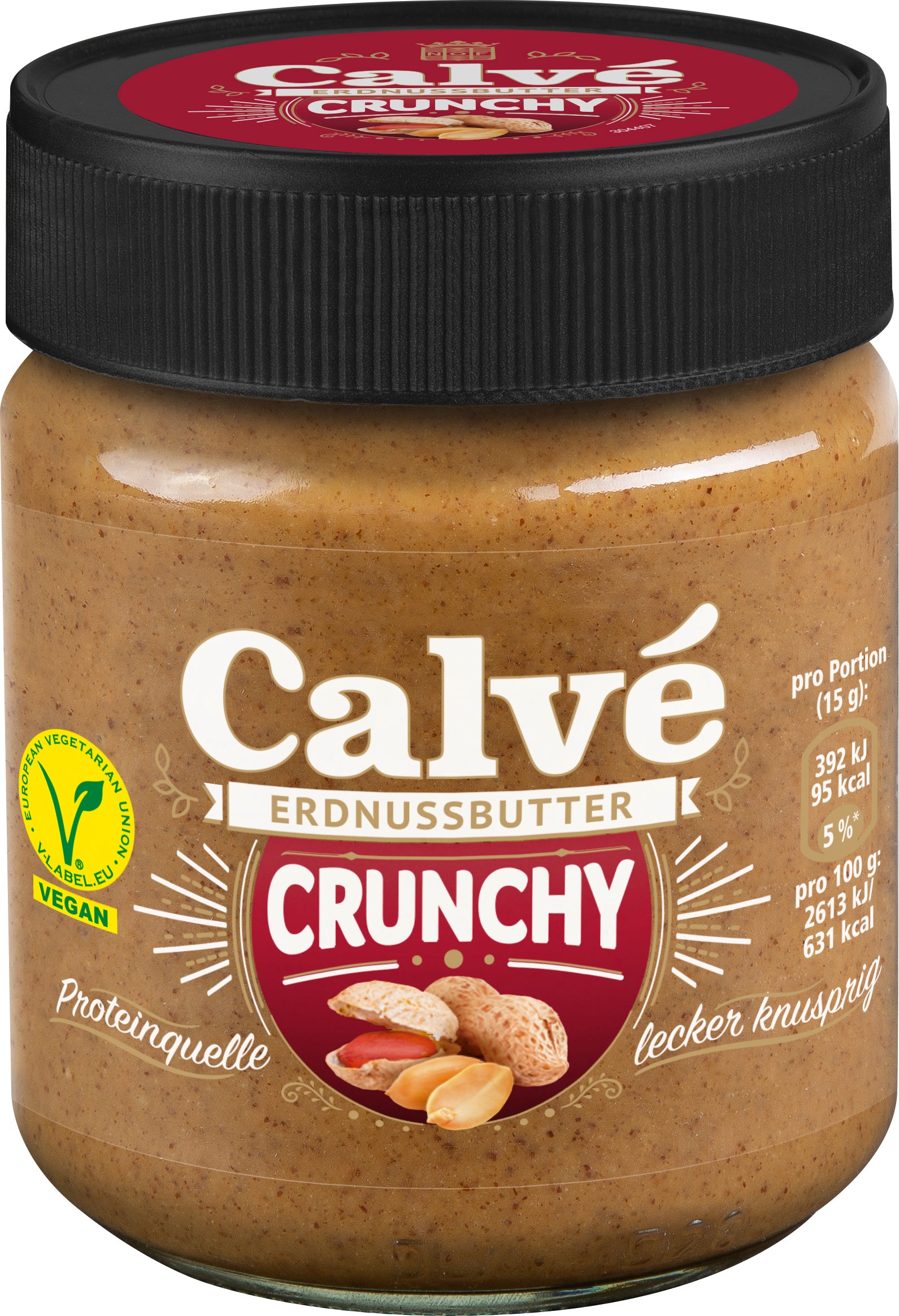 Calve Dressings Brotaufstrich/ Erdnussbutter Für Erdnuss Butter Junkies Crunchy Erdnussbutter ohne Zuckerzusatz 210g 4