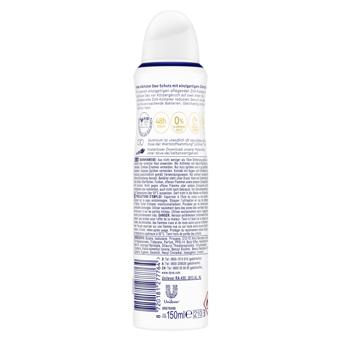 Deodorant-Spray mit Zink-Komplex Original 0% Aluminiumsalze 150 ml