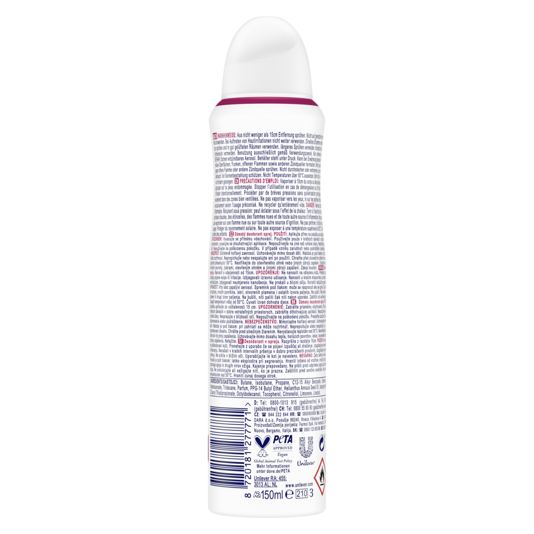 Deodorant-Spray Rosenduft Deo mit pflegendem Zink-Komplex und 0% Aluminiumsalzen 150 ml