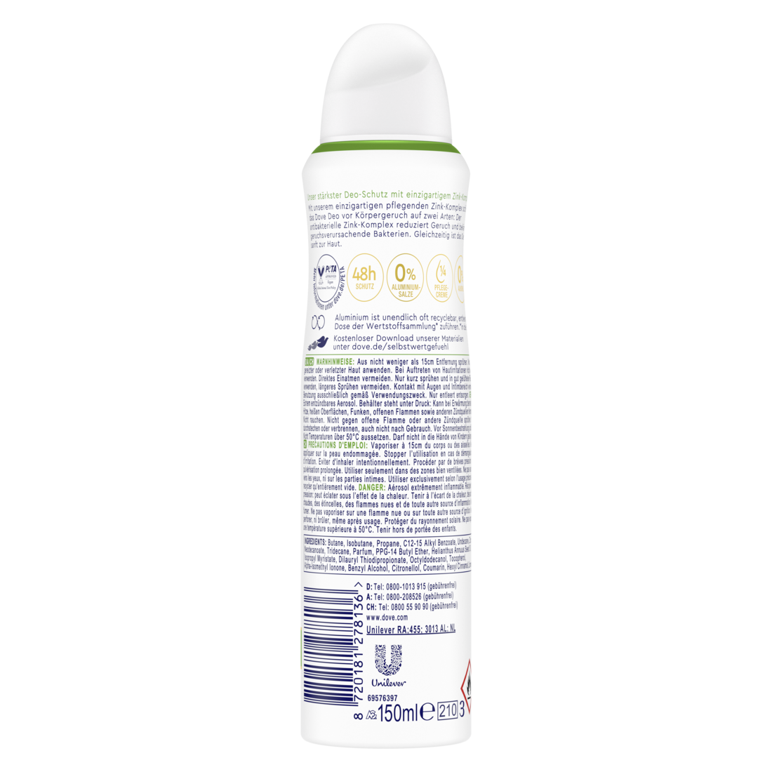 Deodorant-Spray Gurkenduft Deo mit pflegendem Zink-Komplex und 0% Aluminiumsalzen 150 ml