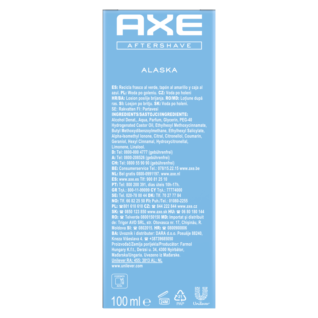 Aftershave Alaska für Männer mit erfrischendem Duft 100 ml