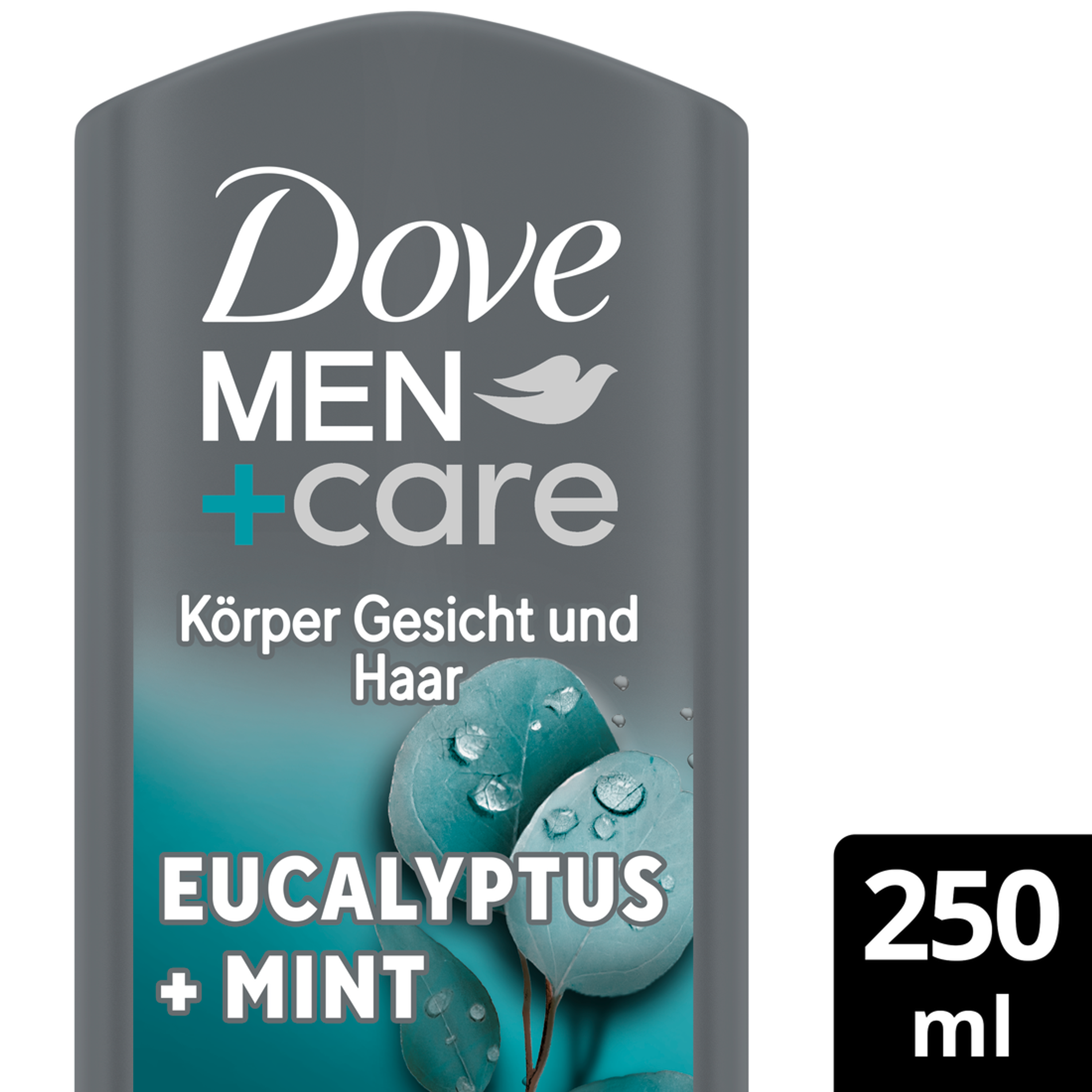 Dove Men+Care  3-in-1 Duschgel Eukalyptus + Minze Duschbad für Körper, Gesicht und Haar mit 24 Stunden Pflege Effekt 250 ml