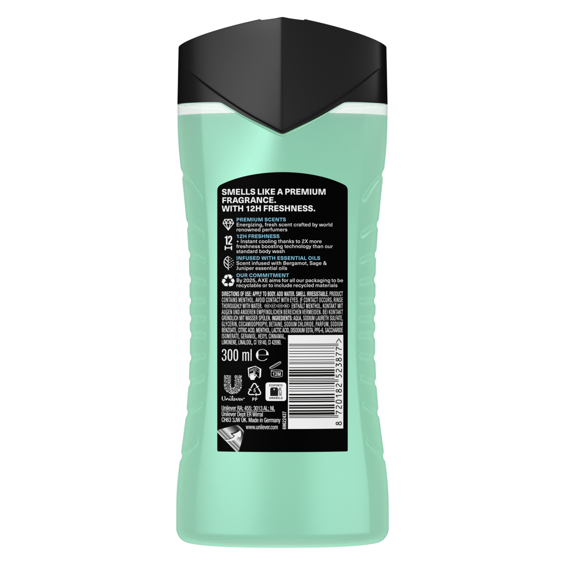 Fine Fragrance Collection Duschgel Aqua Bergamot Bodywash für 12 Stunden langanhaltende Frische mit 2x mehr Frische-Booster 300 ml