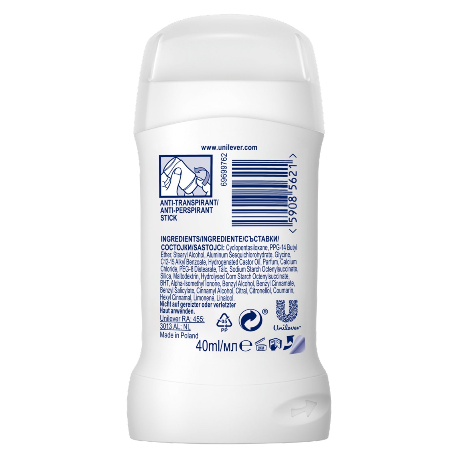 Rexona Maximum Protection Anti-Transpirant Deo Stick Antibakterieller Deo-Schutz ohne Alkohol 40 ml