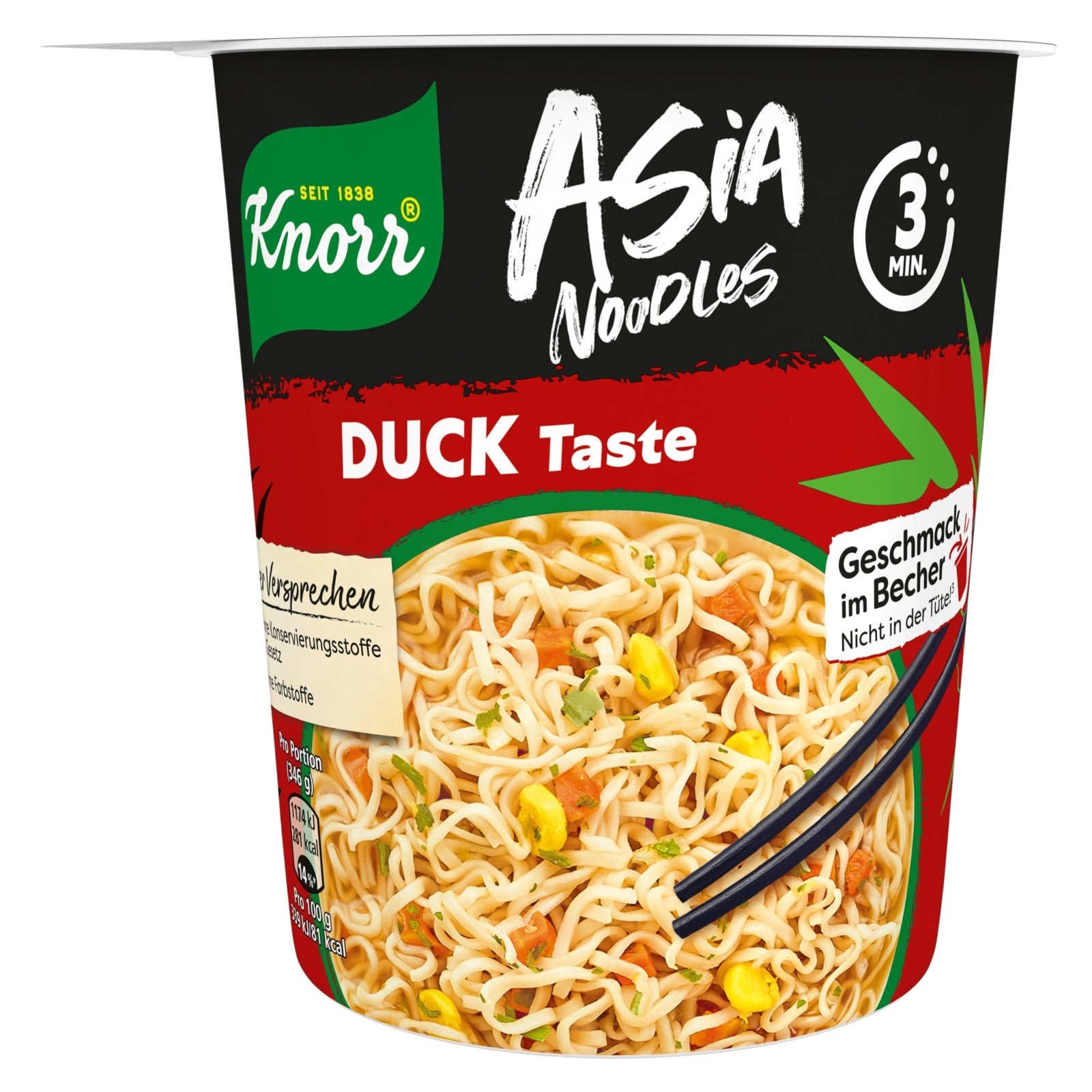 Knorr Asia Noodles Instant Nudeln Duck Taste schnelles Nudelgericht fertig in nur 3 Minuten