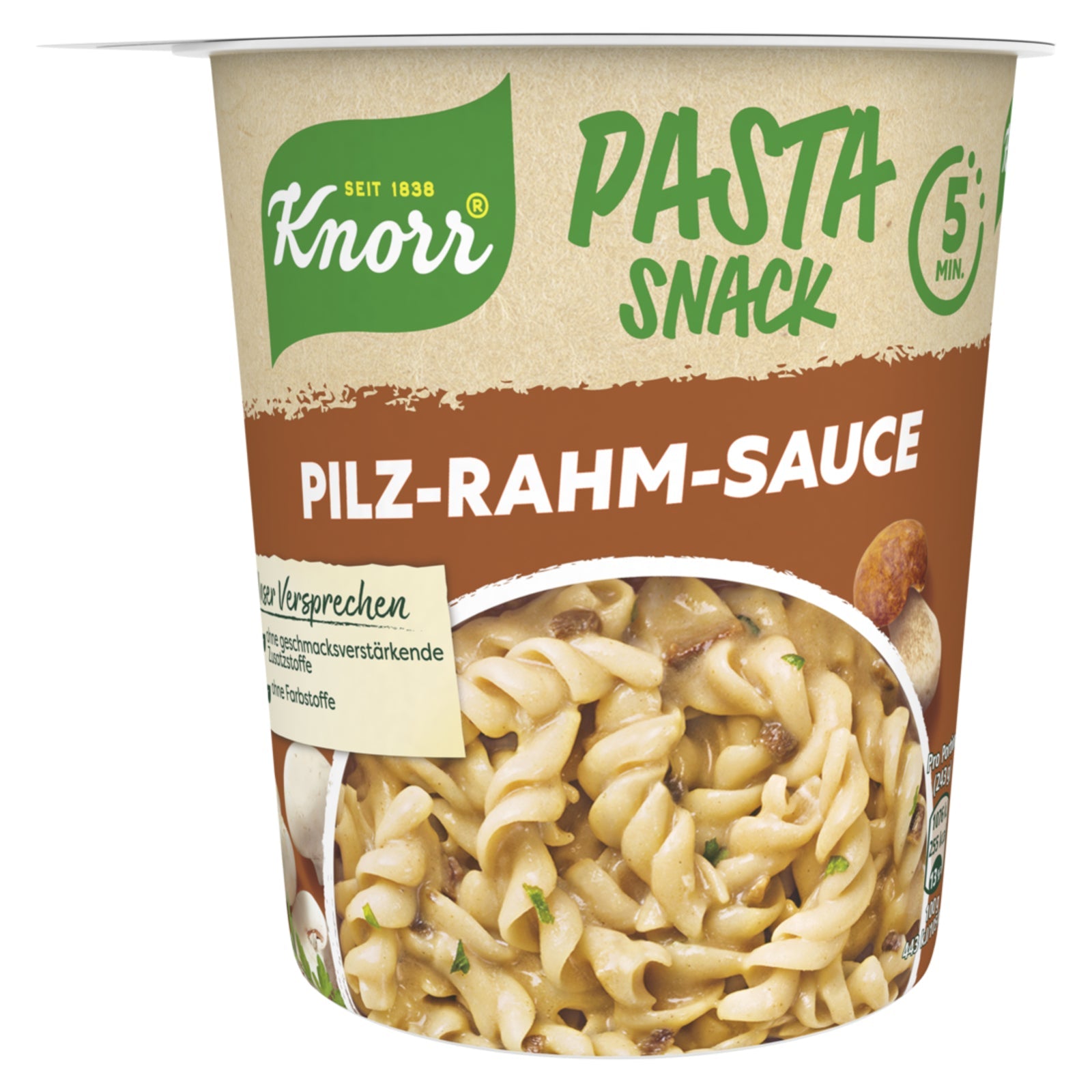 Knorr Pasta Snack Pilz-Rahm-Sauce leckere Instant Nudeln fertig in nur 5 Minuten 63 g