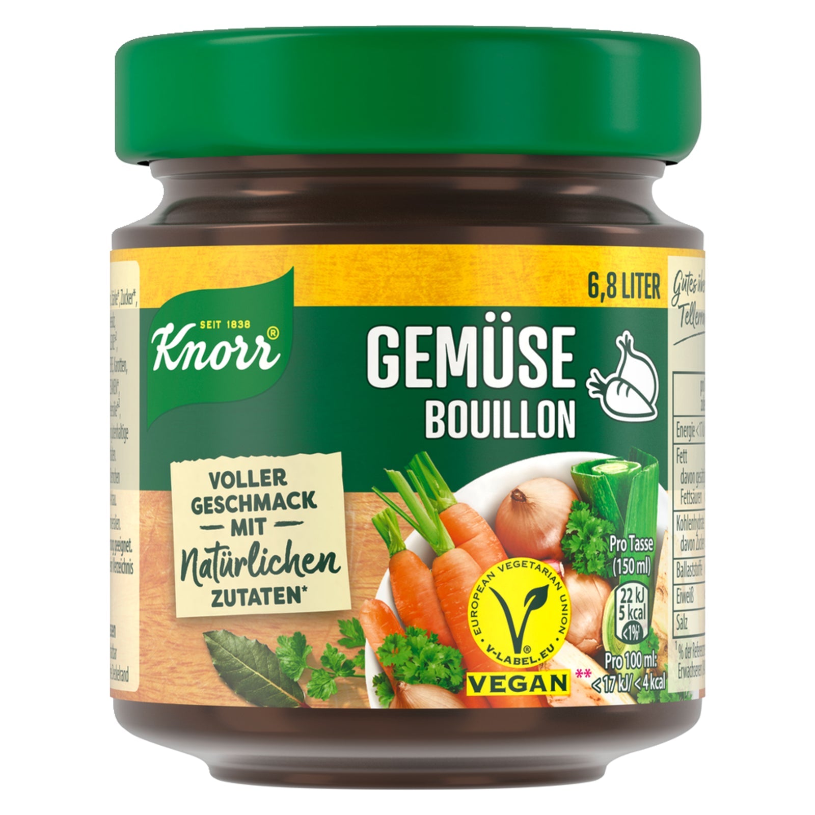 Knorr Gemüse Bouillon im Glas mit vollem Geschmack vegan 136g