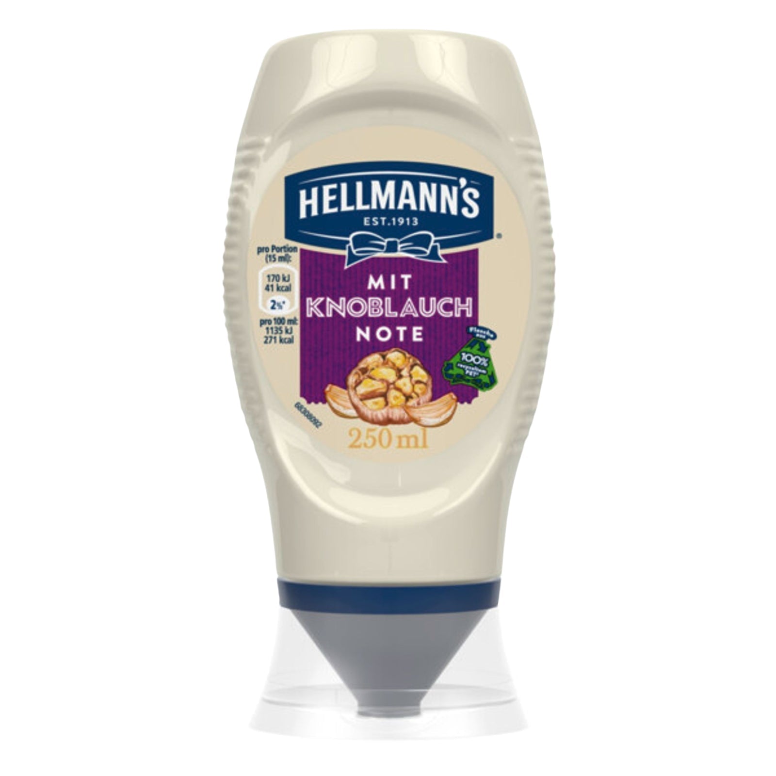 Hellmann's Sauce mit Knoblauchnote ideal zum Dippen oder als Burger- und Pommes Sauce vegetarisch 250ml